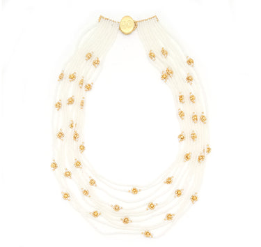 Collar cosecha 10 hilos dorado.